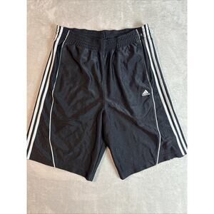 Vintage Y2K Adidas Silky Shiny Dazzle Black Basketball 3 Stripe Shorts Sz L